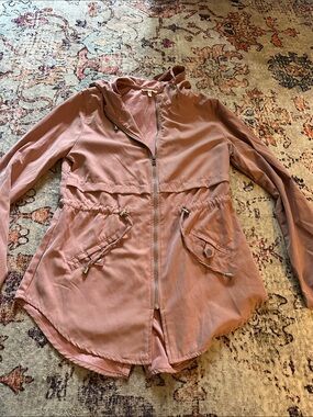Maurices Dusty Rose Hooded Drawstring Anorak Jacket